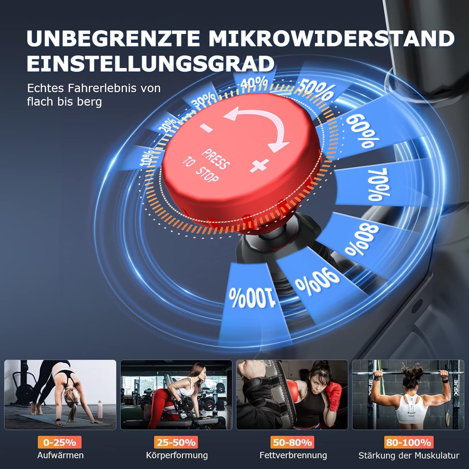 Wenoker Heimtrainer Fahrrad, Indoor Cycling Bike mit LCD-Monitor, Heimtrainer mit Pad-Halterung, Stationäres Fitnessbike für Zuhause Kardio Training, Bis 140KG