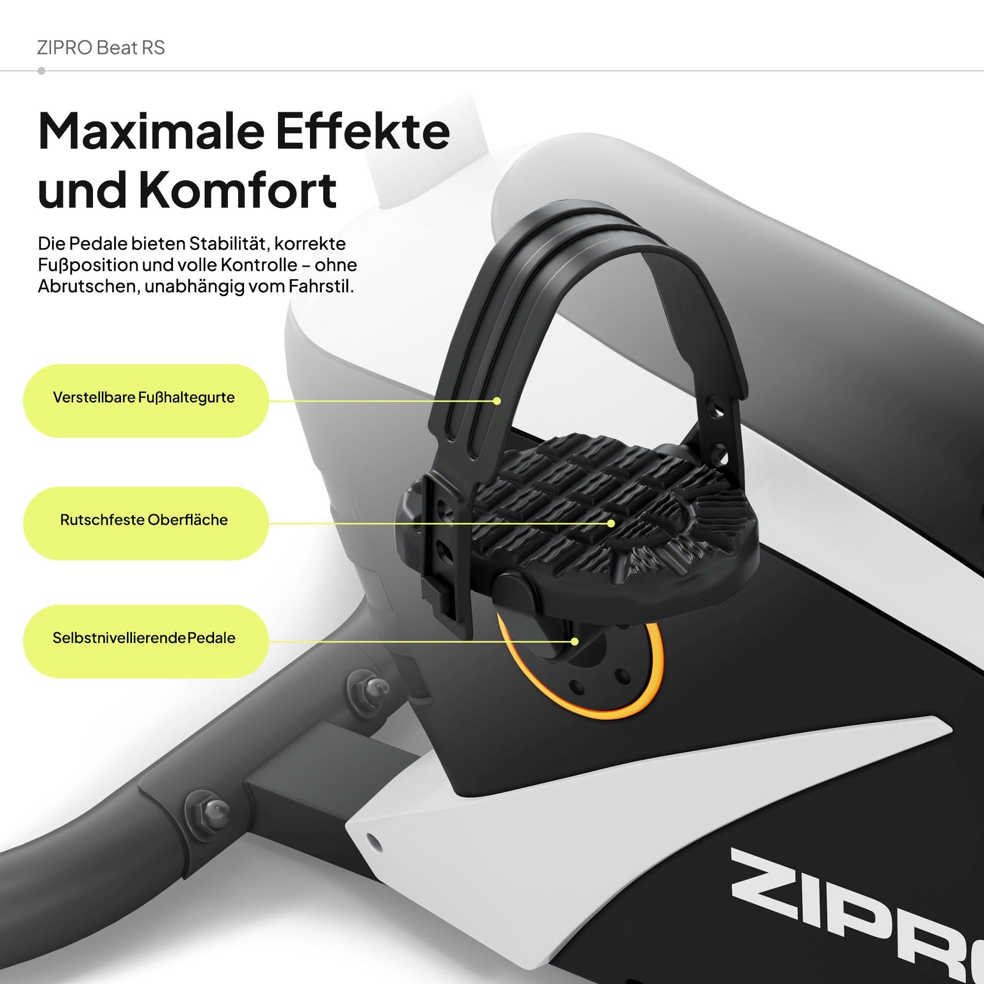Zipro Heimtrainer Fahrrad Beat RS, Ergometer Fitnessbikes, Magnetisches Fahrradtrainer, Ergometer Fahrrad bis 120kg, Indoor Bike, Trainingsfahrrad für zuhause, Fahrradergometer Batteriebetrieben