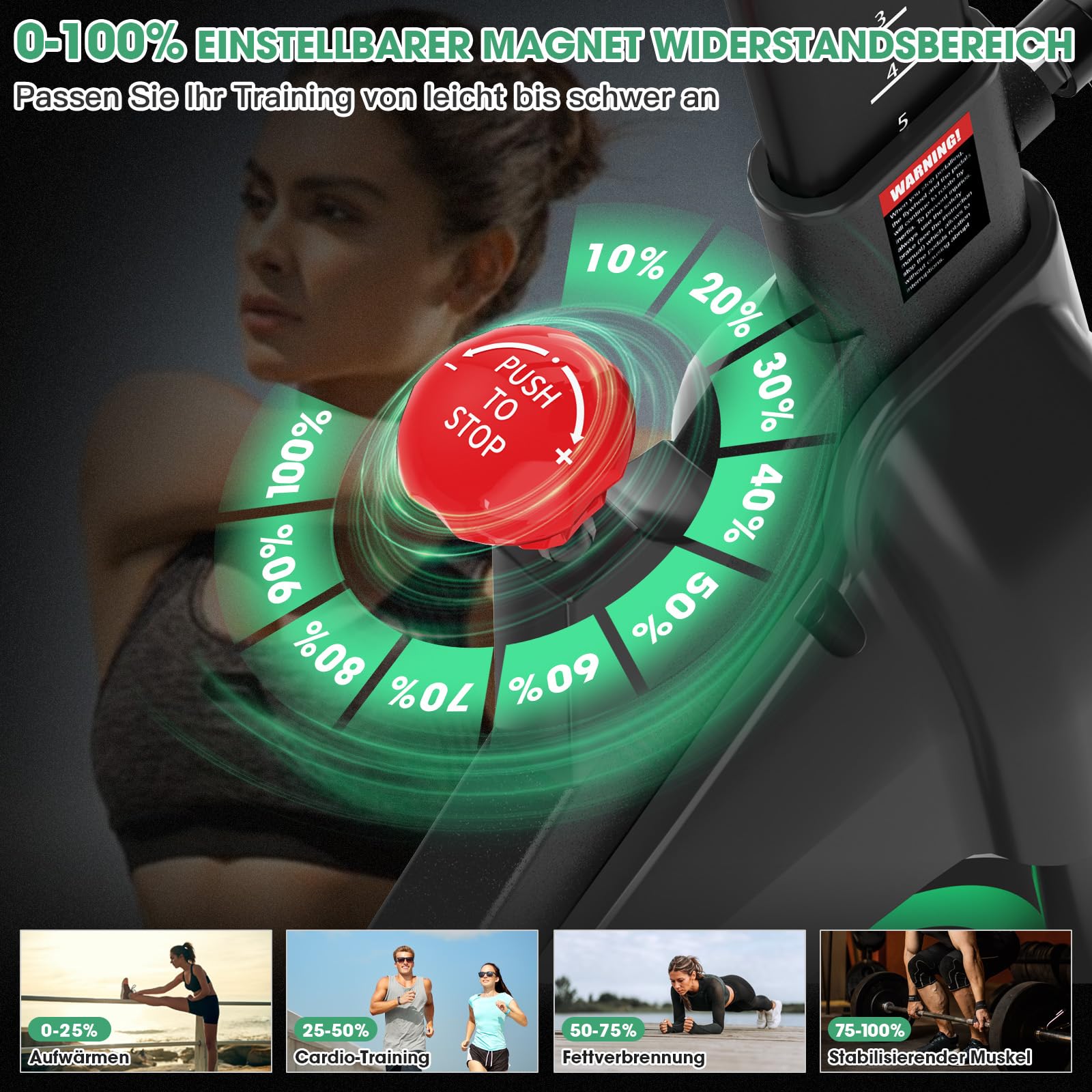 Advamsoler Neu Heimtrainer Fahrrad mit Magnetischem Widerstand, Leises Fitness Fahrrad für Zuhause, Indoor Kardio Training Spinning Bike Fitnessbikes mit LCD Display & Tablet-Halter, Bis 160KG